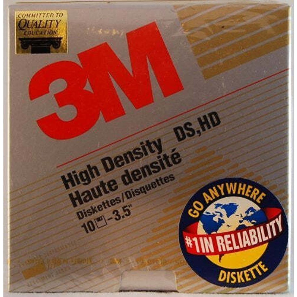 3M High Density Double Sided HD 3.5" Computer Floppy Disk 10 per Box